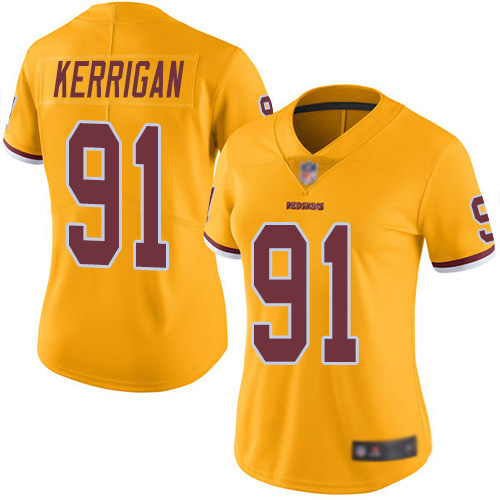 Washington Redskins Limited Gold Women Ryan Kerrigan Jersey NFL Football 91 Rush Vapor
